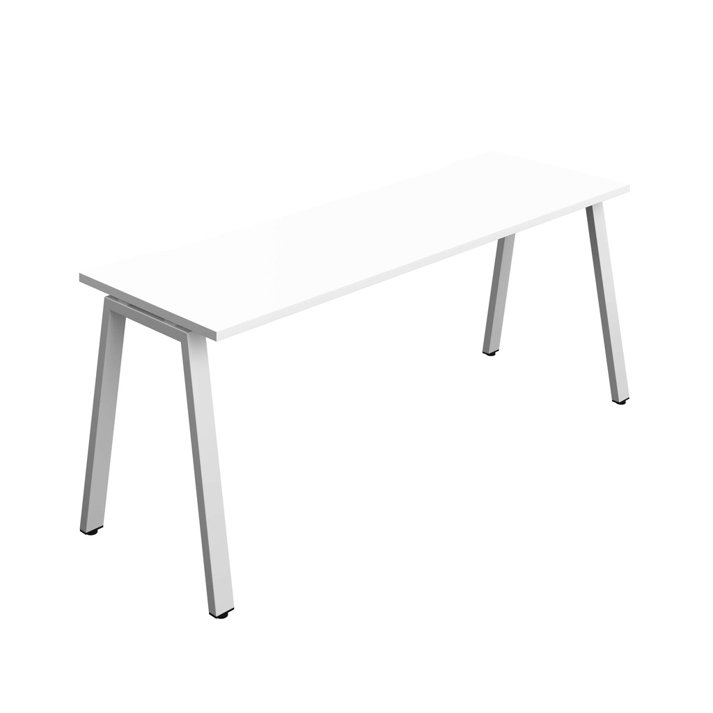 Synergy Bench With Cut Out: 1 Person (Fsc) | A-Frame Leg | 1800 X 600 | White/Silver