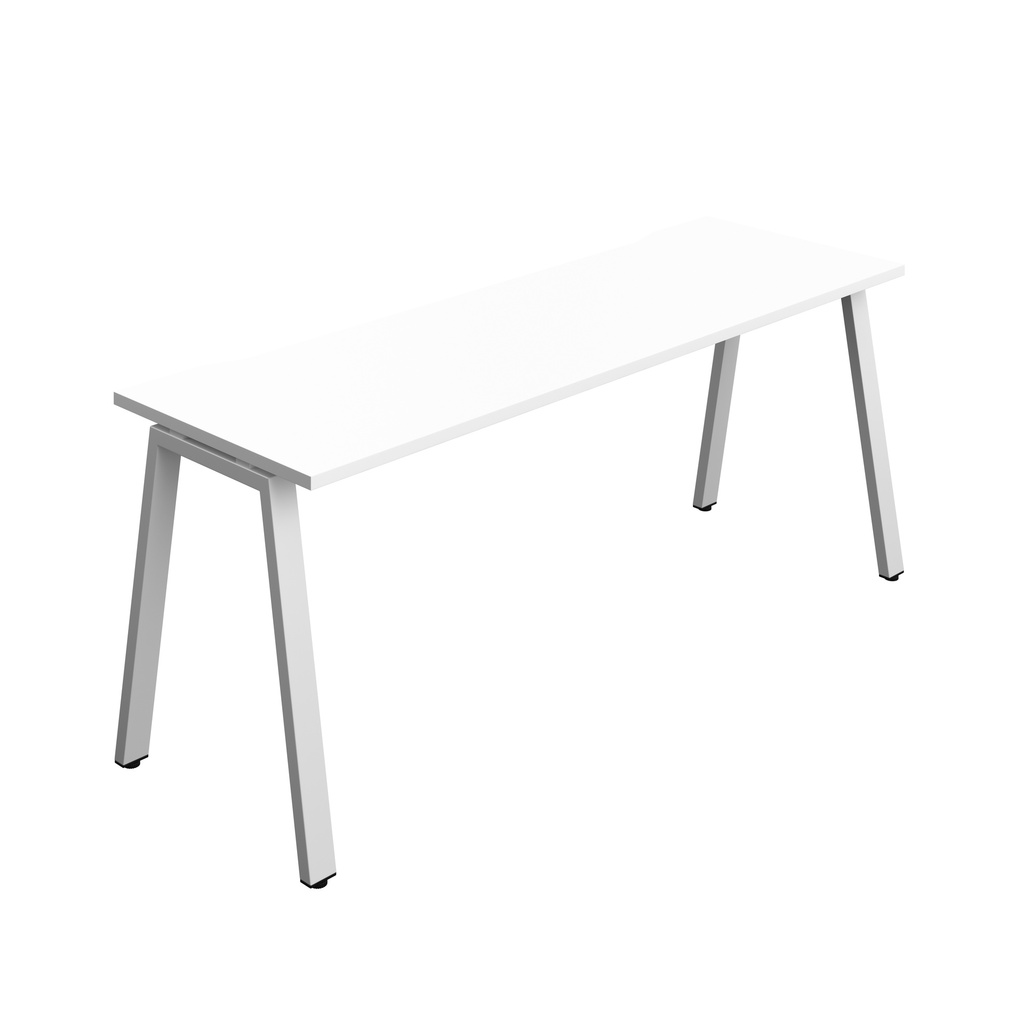 Synergy|1P Bench Desk|Cut Out|A-Frame|1800X600|White-Silver