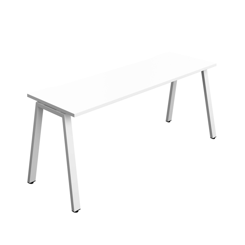 Synergy Bench With Cut Out: 1 Person (Fsc) | A-Frame Leg | 1800 X 600 | White/White