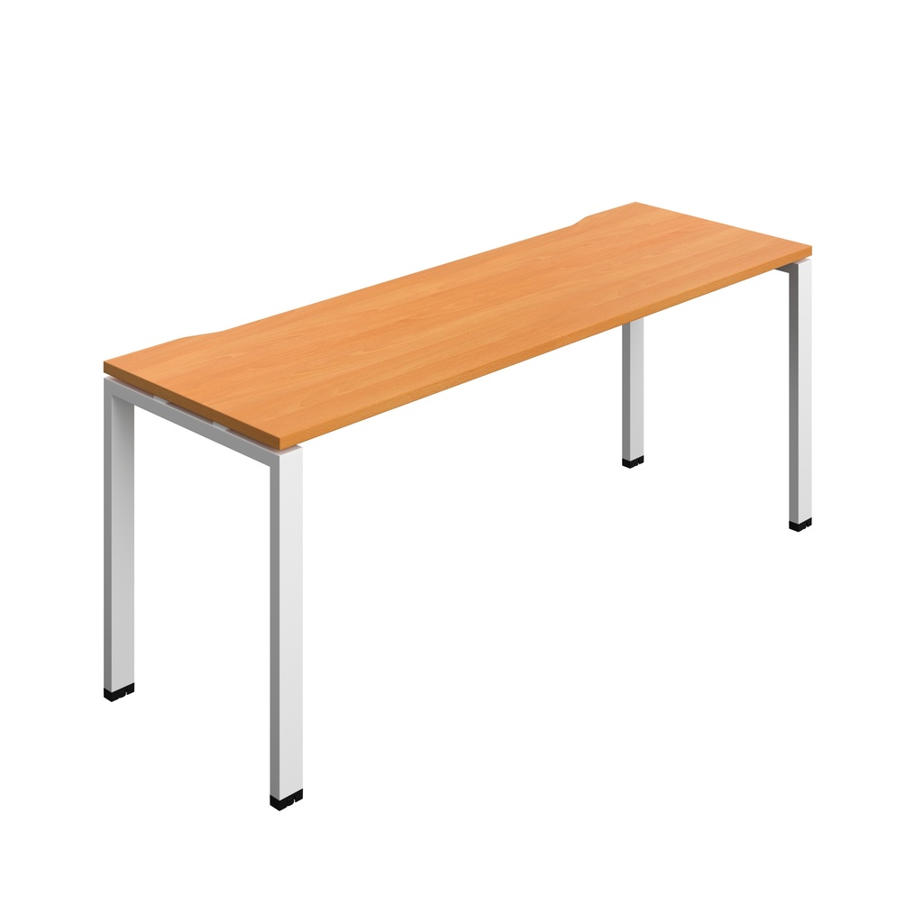 Synergy Bench With Cut Out: 1 Person (Fsc) | Goal Post Leg | 1800 X 600 | Beech/White