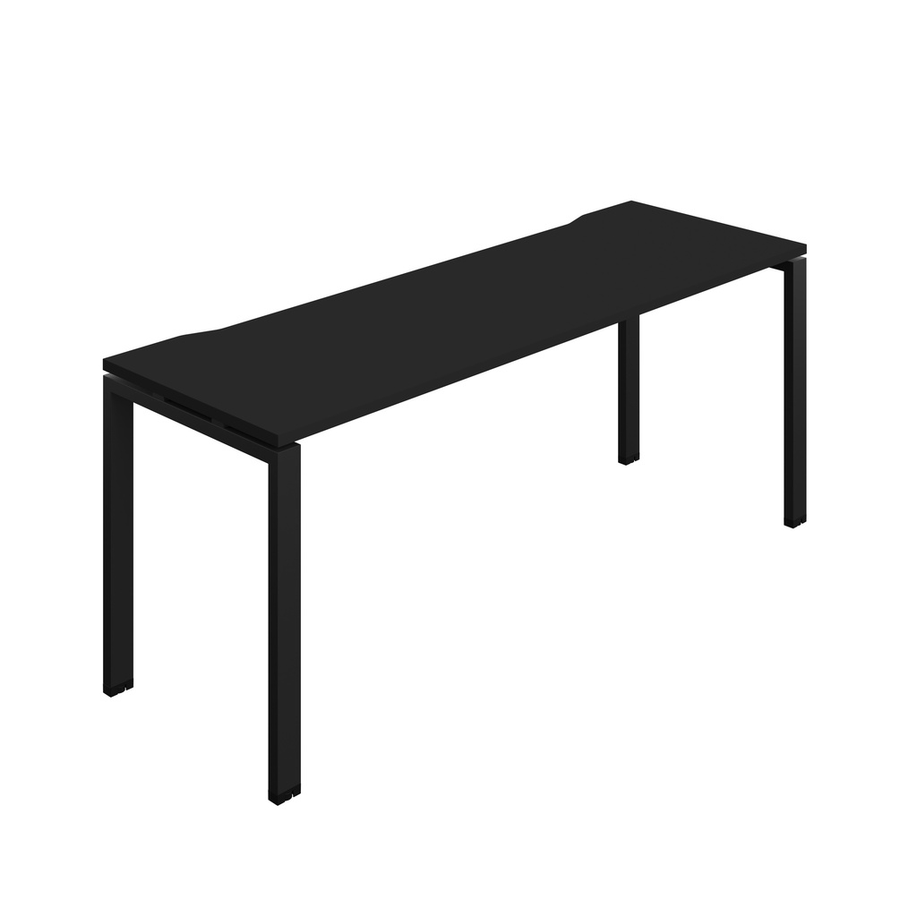 Synergy Bench With Cut Out: 1 Person (Fsc) | Goal Post Leg | 1800 X 600 | Black/Black
