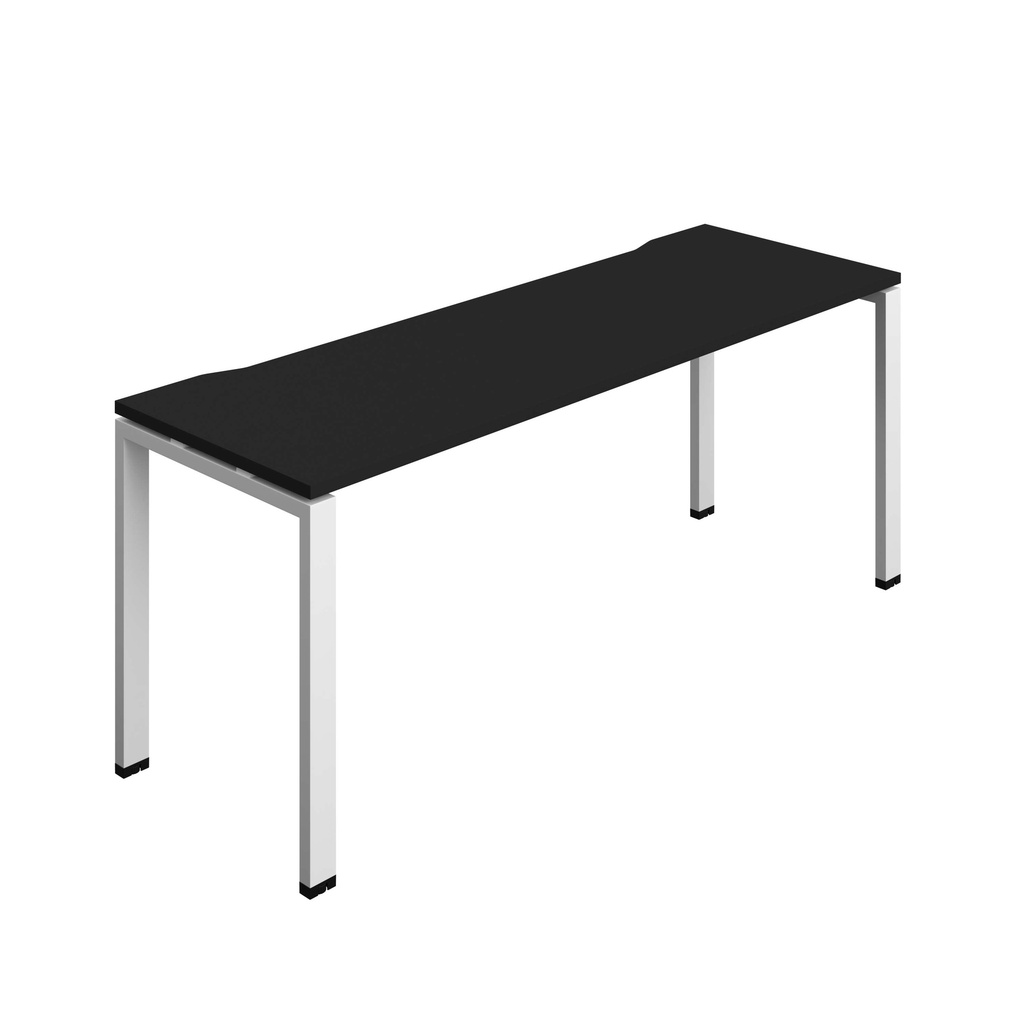 Synergy Bench With Cut Out: 1 Person (Fsc) | Goal Post Leg | 1800 X 600 | Black/White