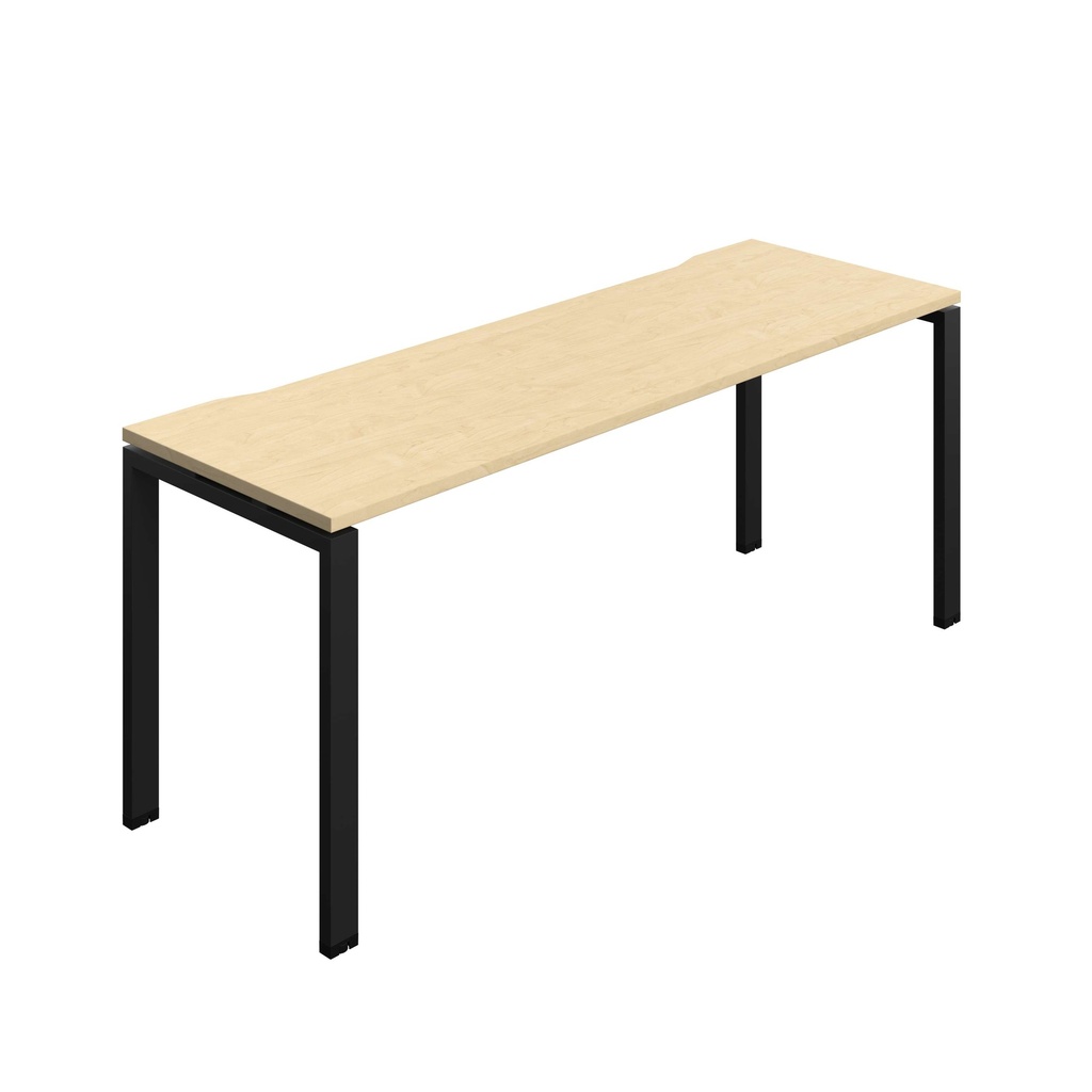 Synergy Bench With Cut Out: 1 Person (Fsc) | Goal Post Leg | 1800 X 600 | Maple/Black