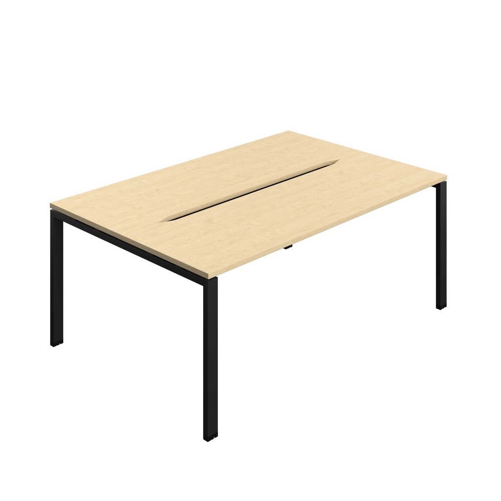 Synergy Bench With Cut Out: 2 Person (Fsc) | Goal Post Leg | 1800 X 600 | Maple/Black