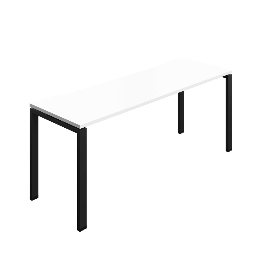 Synergy Bench With Cut Out: 1 Person (Fsc) | Goal Post Leg | 1800 X 600 | White/Black