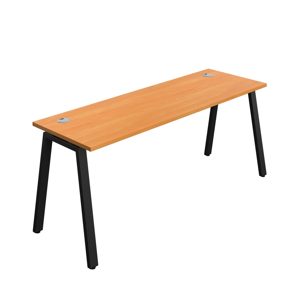 Synergy|1P Bench Desk|Cable Ports|A-Frame|1800X600|Beech-Black