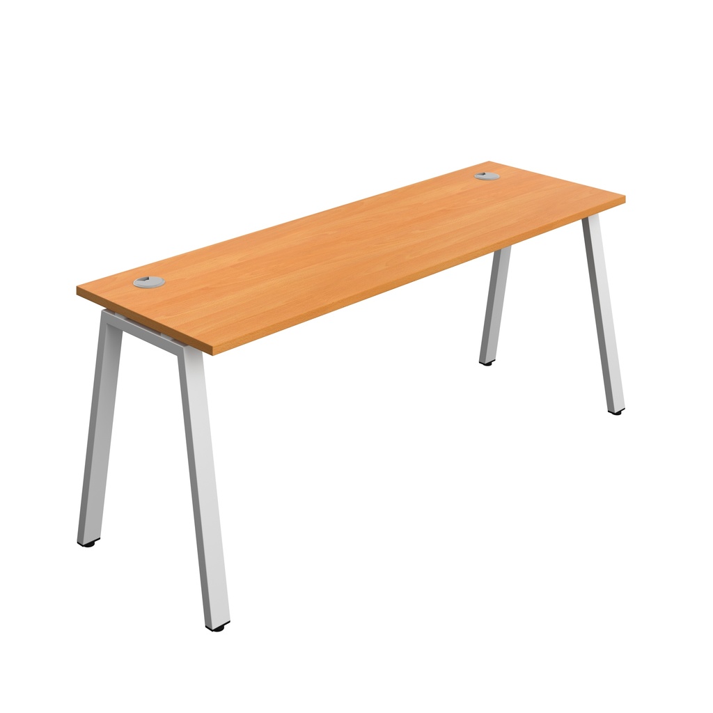 Synergy|1P Bench Desk|Cable Ports|A-Frame|1800X600|Beech-Silver