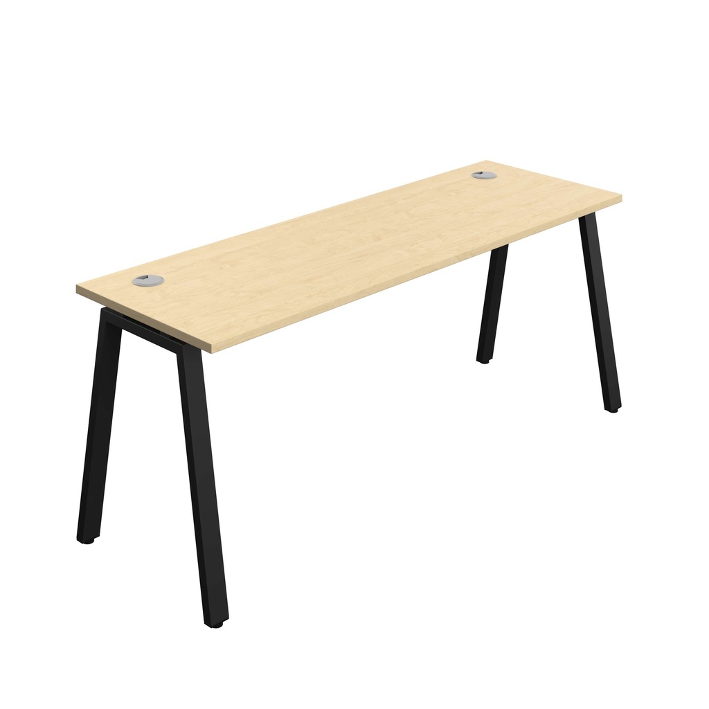 Synergy Bench With Cable Ports: 1 Person (Fsc) | A-Frame Leg | 1800 X 600 | Maple/Black