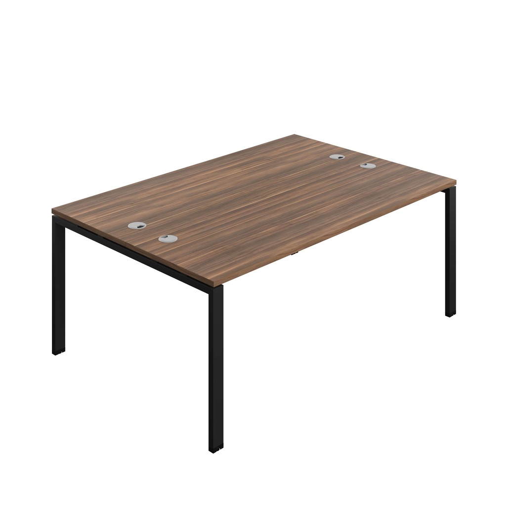 Synergy Bench With Cable Ports: 2 Person (Fsc) | Goal Post Leg | 1800 X 600 | Dark Walnut/Black