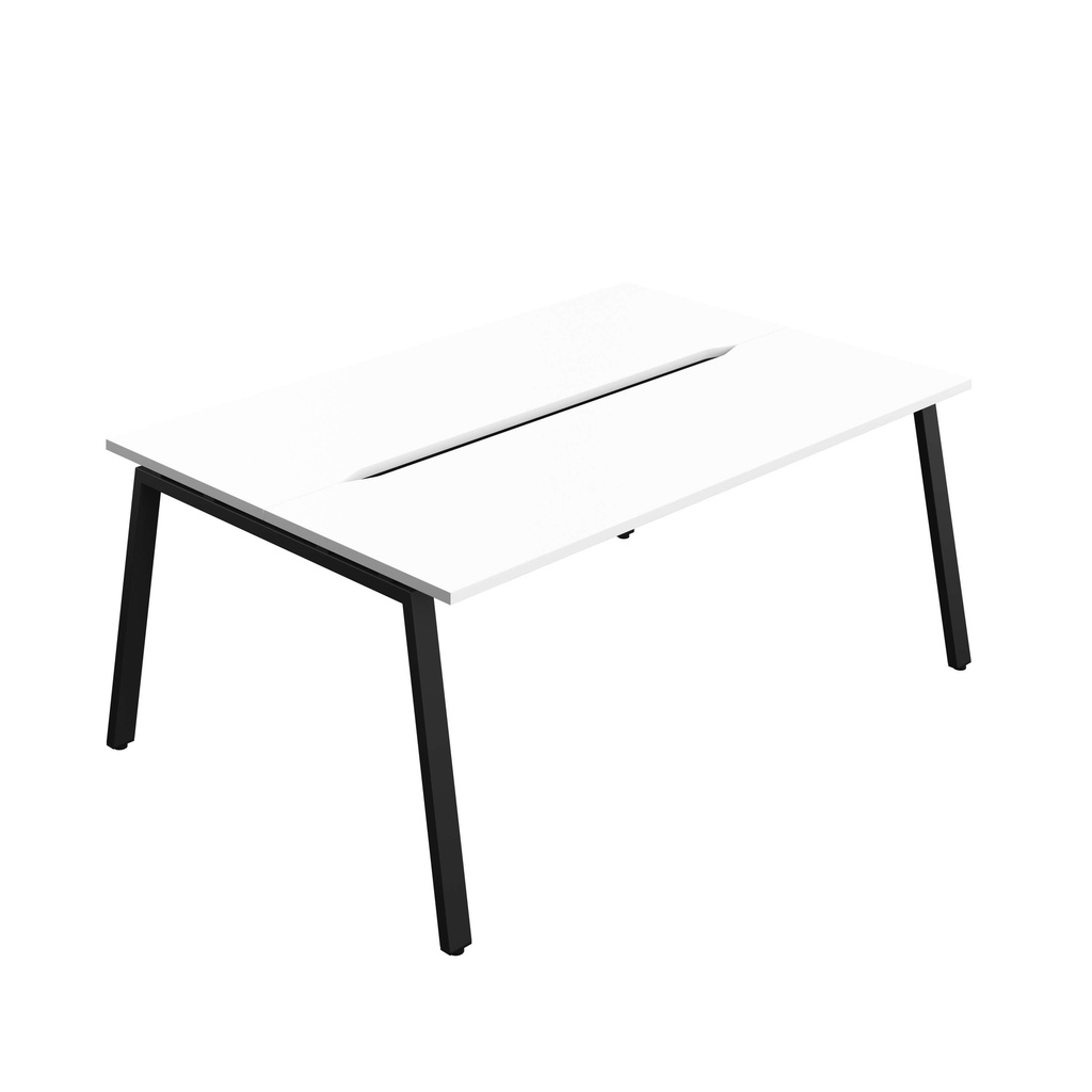 Synergy Bench With Cut Out: 2 Person (Fsc) | A-Frame Leg | 1800 X 700 | White/Black