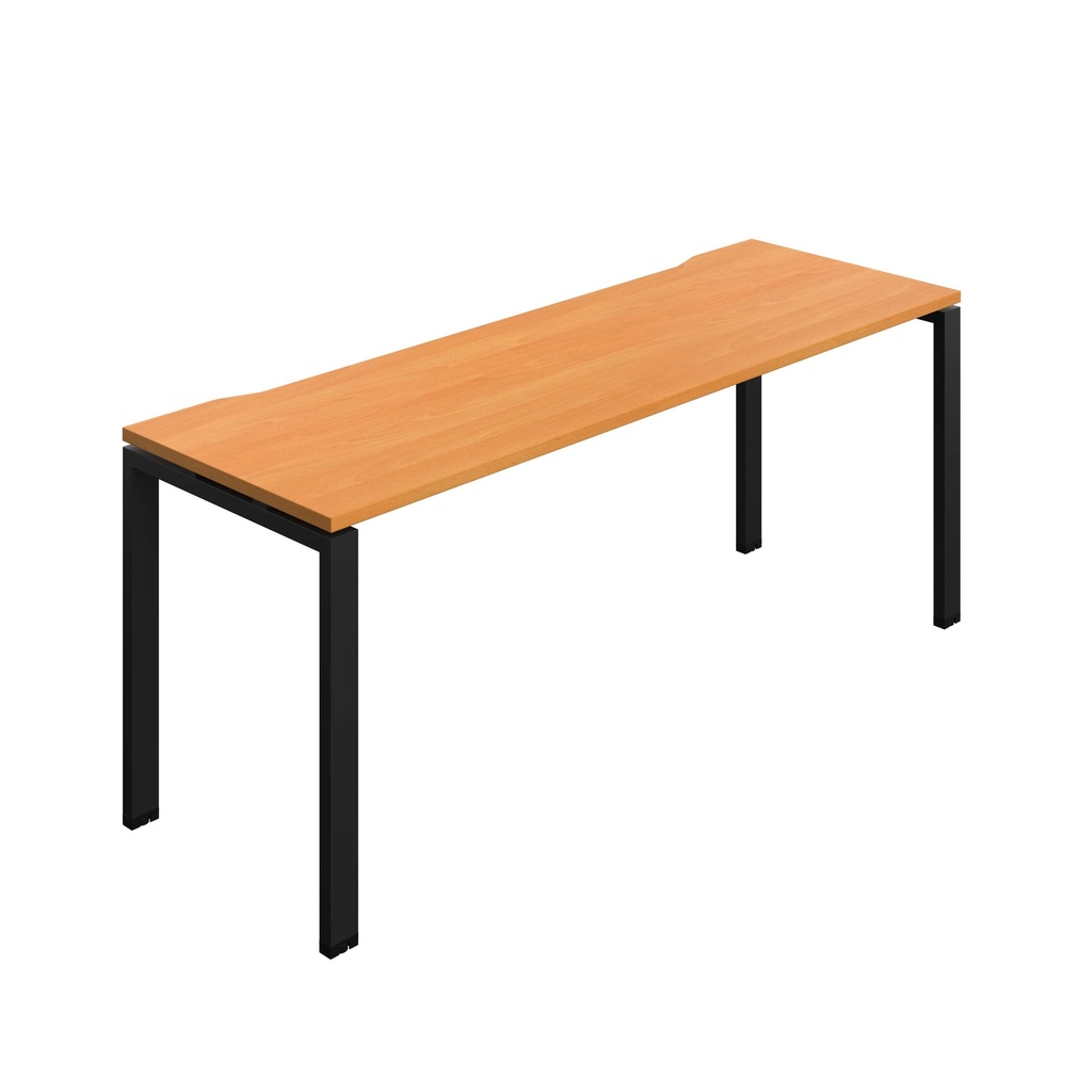 Synergy Bench With Cut Out: 1 Person (Fsc) | Goal Post Leg | 1800 X 700 | Beech/Black