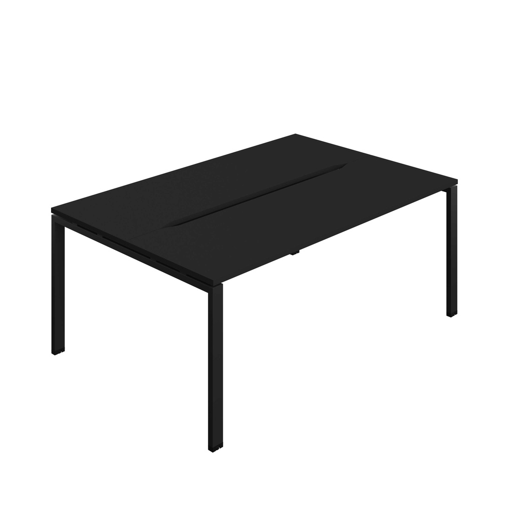 Synergy Bench With Cut Out: 2 Person (Fsc) | Goal Post Leg | 1800 X 700 | Black/Black
