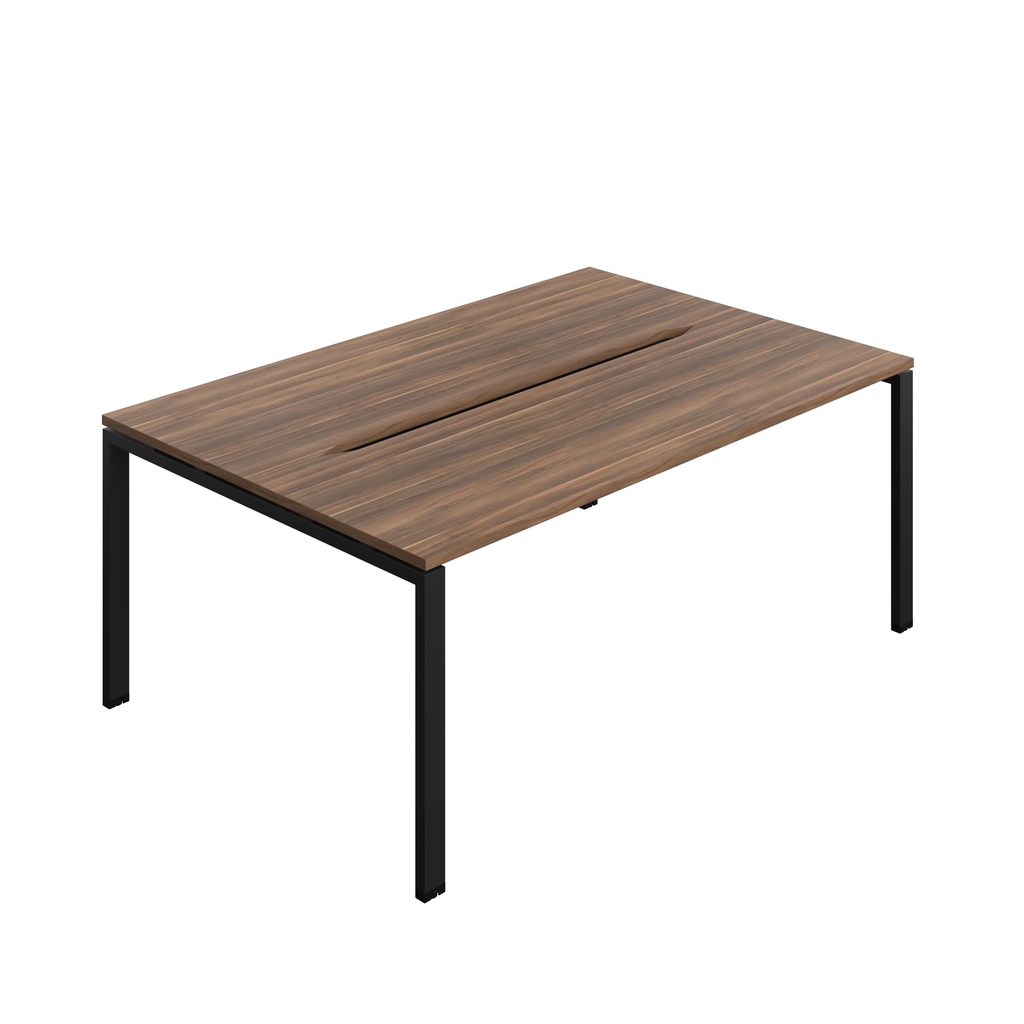 Synergy Bench With Cut Out: 2 Person (Fsc) | Goal Post Leg | 1800 X 700 | Dark Walnut/Black