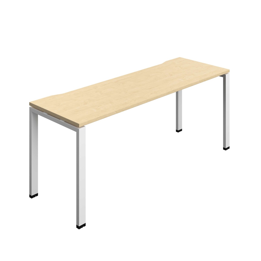 Synergy Bench With Cut Out: 1 Person (Fsc) | Goal Post Leg | 1800 X 700 | Maple/White