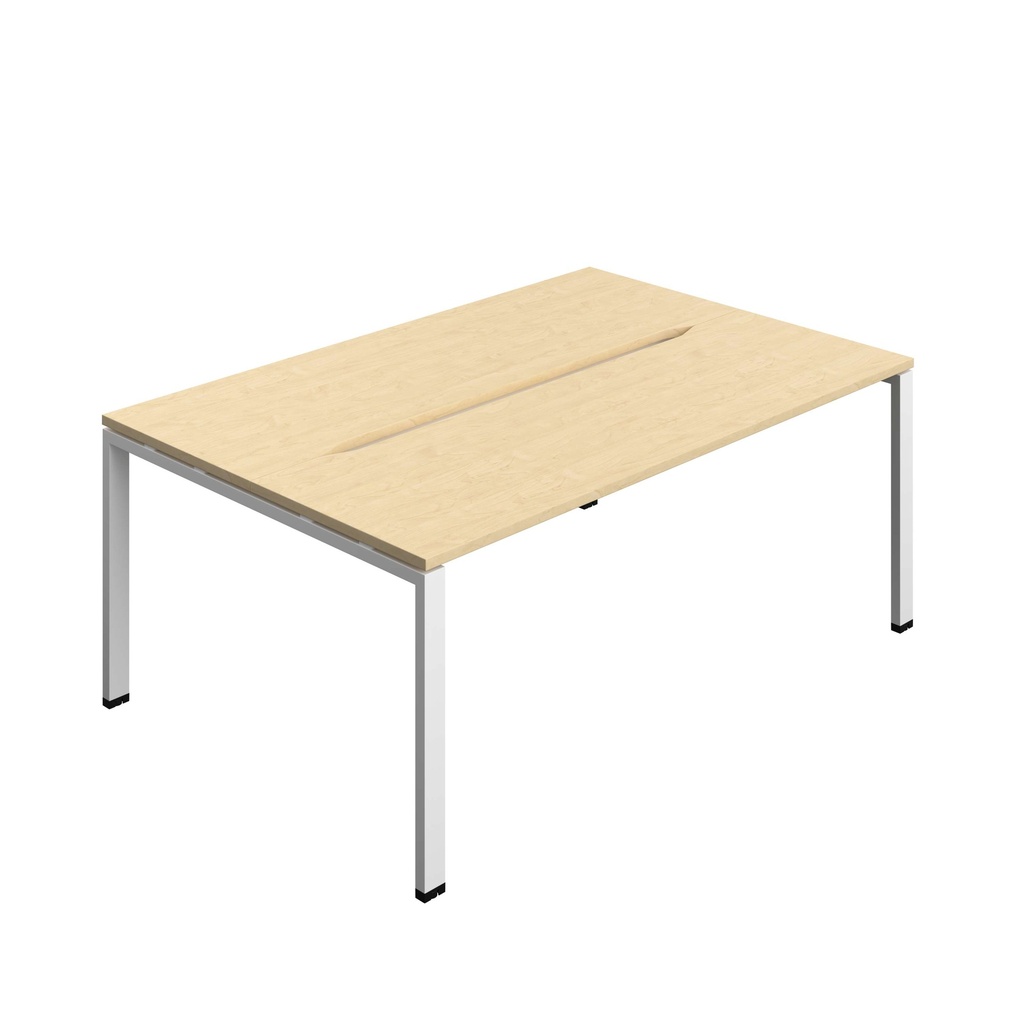 Synergy Bench With Cut Out: 2 Person (Fsc) | Goal Post Leg | 1800 X 700 | Maple/White