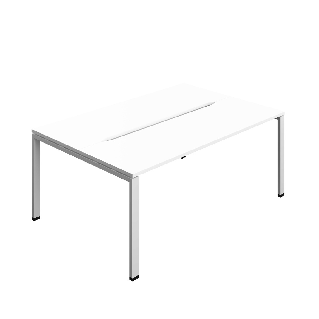 Synergy Bench With Cut Out: 2 Person (Fsc) | Goal Post Leg | 1800 X 700 | White/Silver