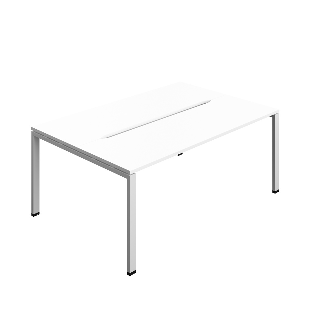 Synergy Bench With Cut Out: 2 Person (Fsc) | Goal Post Leg | 1800 X 700 | White/Silver
