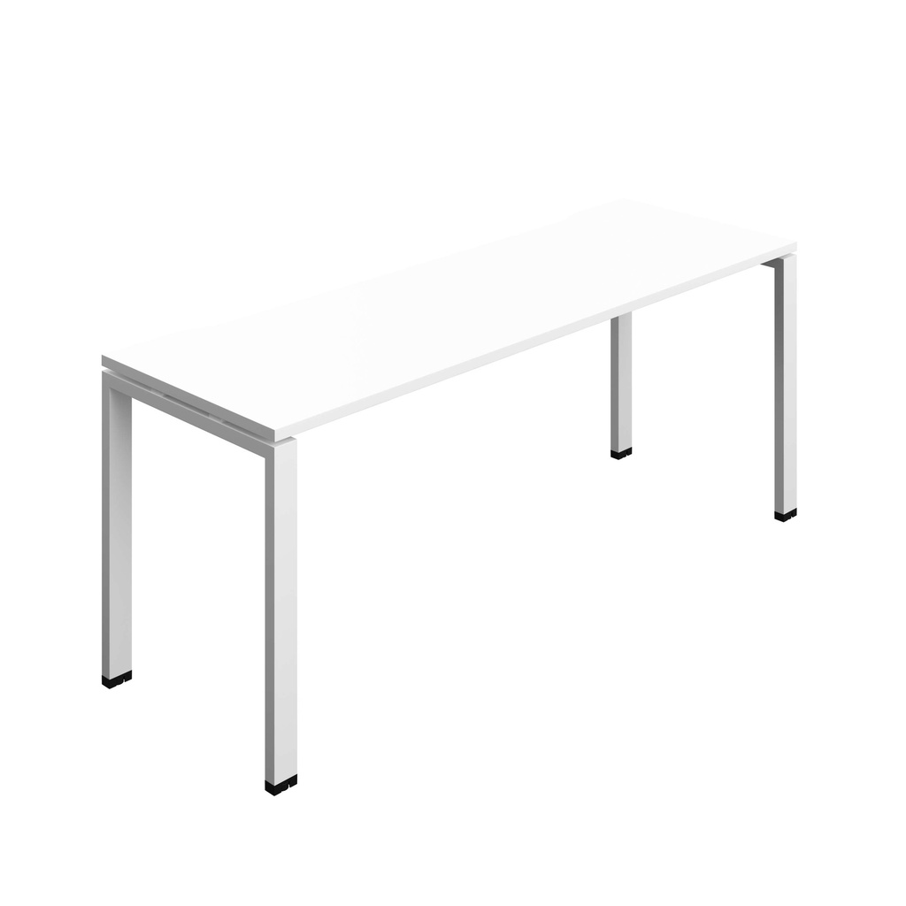 Synergy Bench With Cut Out: 1 Person (Fsc) | Goal Post Leg | 1800 X 700 | White/White