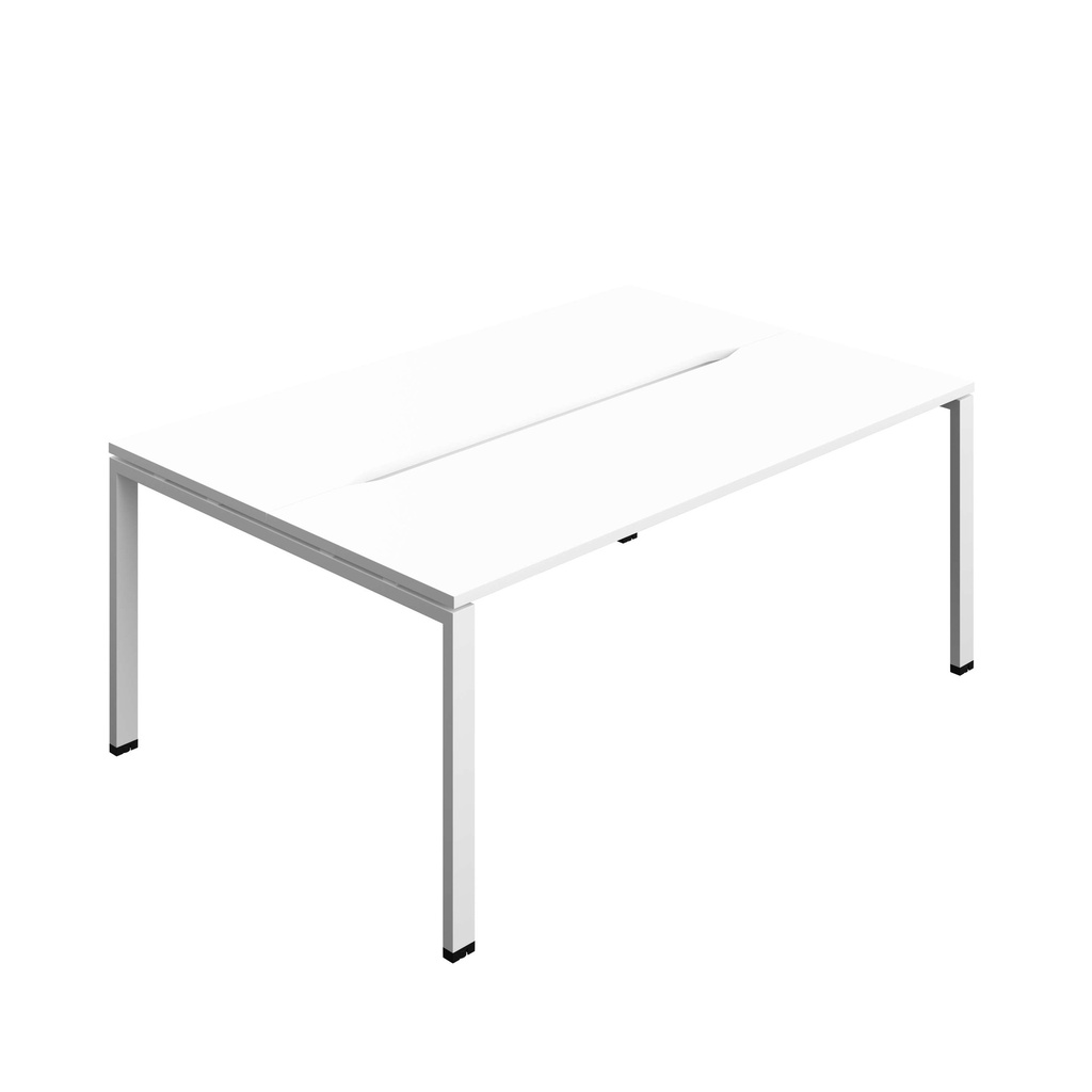 Synergy Bench With Cut Out: 2 Person (Fsc) | Goal Post Leg | 1800 X 700 | White/White