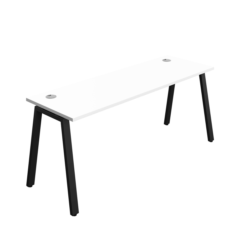 Synergy Bench With Cable Ports: 1 Person (Fsc) | A-Frame Leg | 1800 X 700 | White/Black