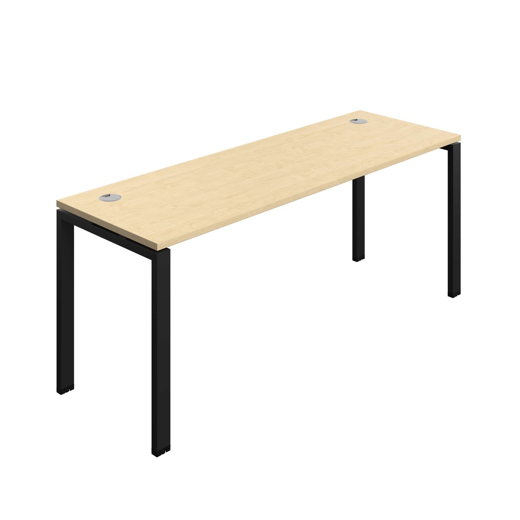 Synergy Bench With Cable Ports: 1 Person (Fsc) | Goal Post Leg | 1800 X 700 | Maple/Black