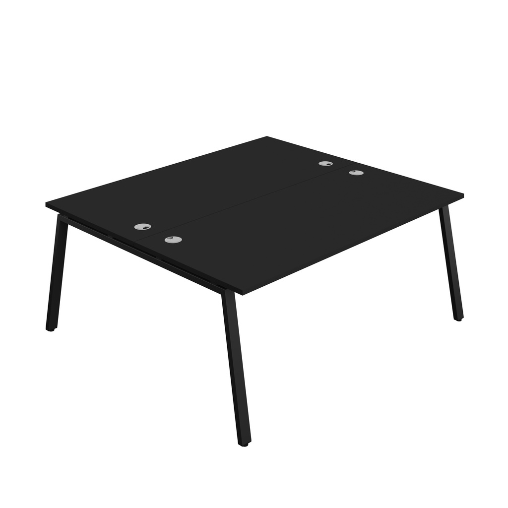 Synergy|2P Bench Desk|Cable Ports|A-Frame|1800X800|Black-Black