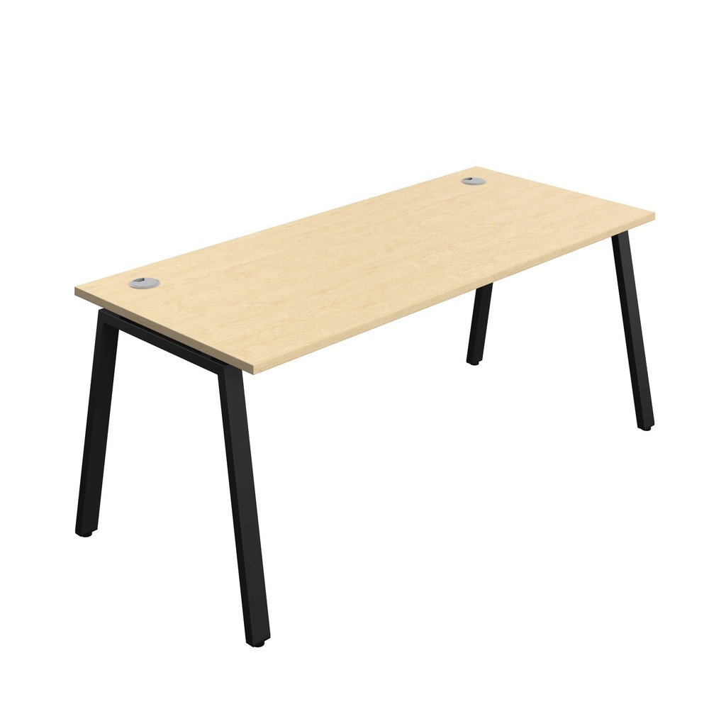 Synergy Bench With Cable Ports: 1 Person (Fsc) | A-Frame Leg | 1800 X 800 | Maple/Black