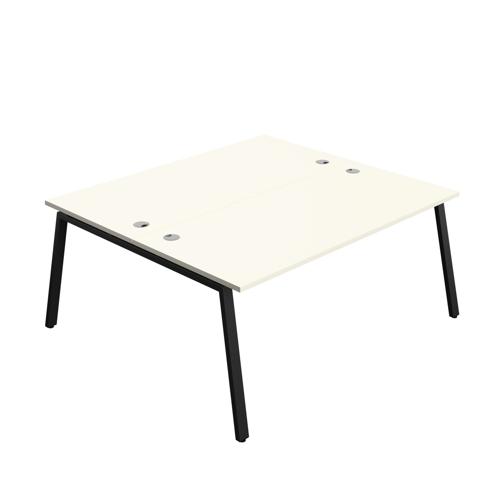 Synergy Bench With Cable Ports: 2 Person (Fsc) | A-Frame Leg | 1800 X 800 | White/Black