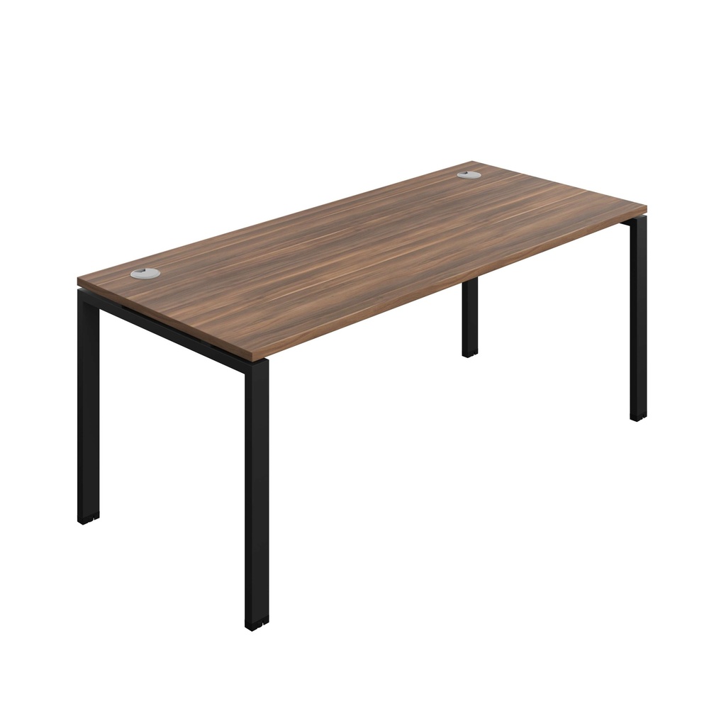 Synergy Bench With Cable Ports: 1 Person (Fsc) | Goal Post Leg | 1800 X 800 | Dark Walnut/Black
