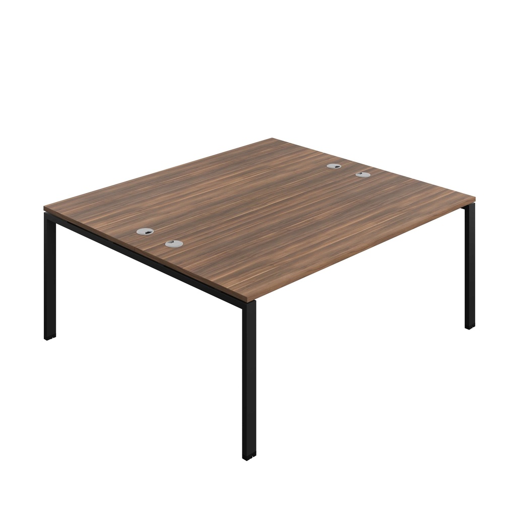 Synergy Bench With Cable Ports: 2 Person (Fsc) | Goal Post Leg | 1800 X 800 | Dark Walnut/Black