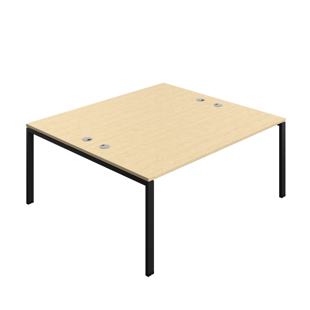 Synergy Bench With Cable Ports: 2 Person (Fsc) | Goal Post Leg | 1800 X 800 | Maple/Black