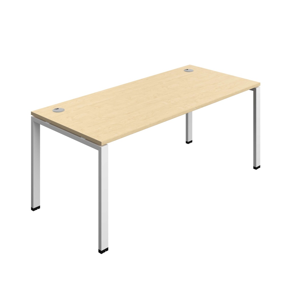 Synergy Bench With Cable Ports: 1 Person (Fsc) | Goal Post Leg | 1800 X 800 | Maple/White