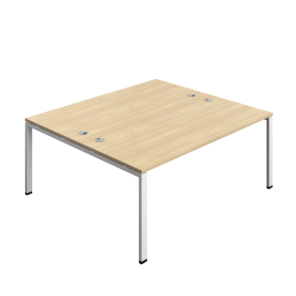 Synergy|1P Bench Desk|Cable Ports|Goal Post|1800X800|Nova Oak-White