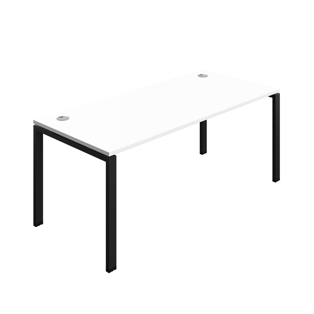 Synergy|1P Bench Desk|Cable Ports|Goal Post|1800X800|White-Black