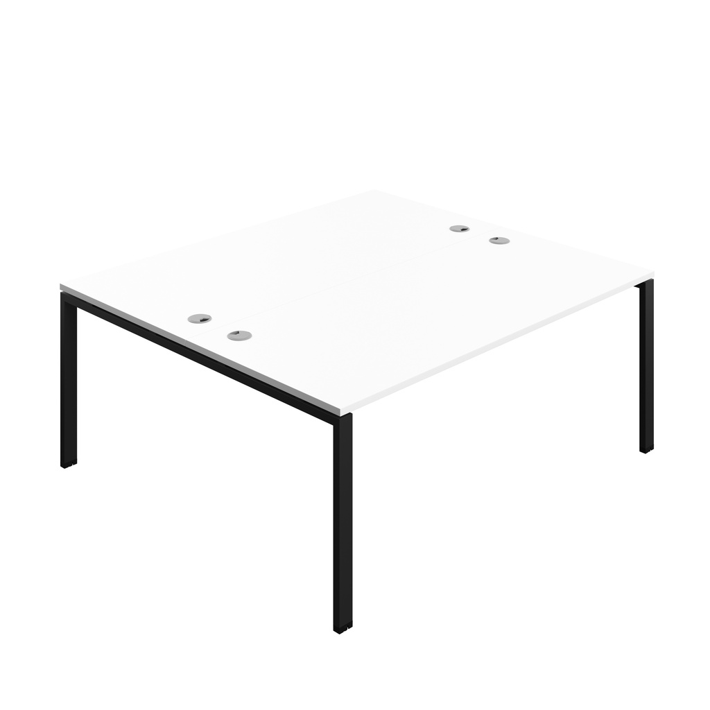 Synergy|1P Bench Desk|Cable Ports|Goal Post|1800X800|White-Black