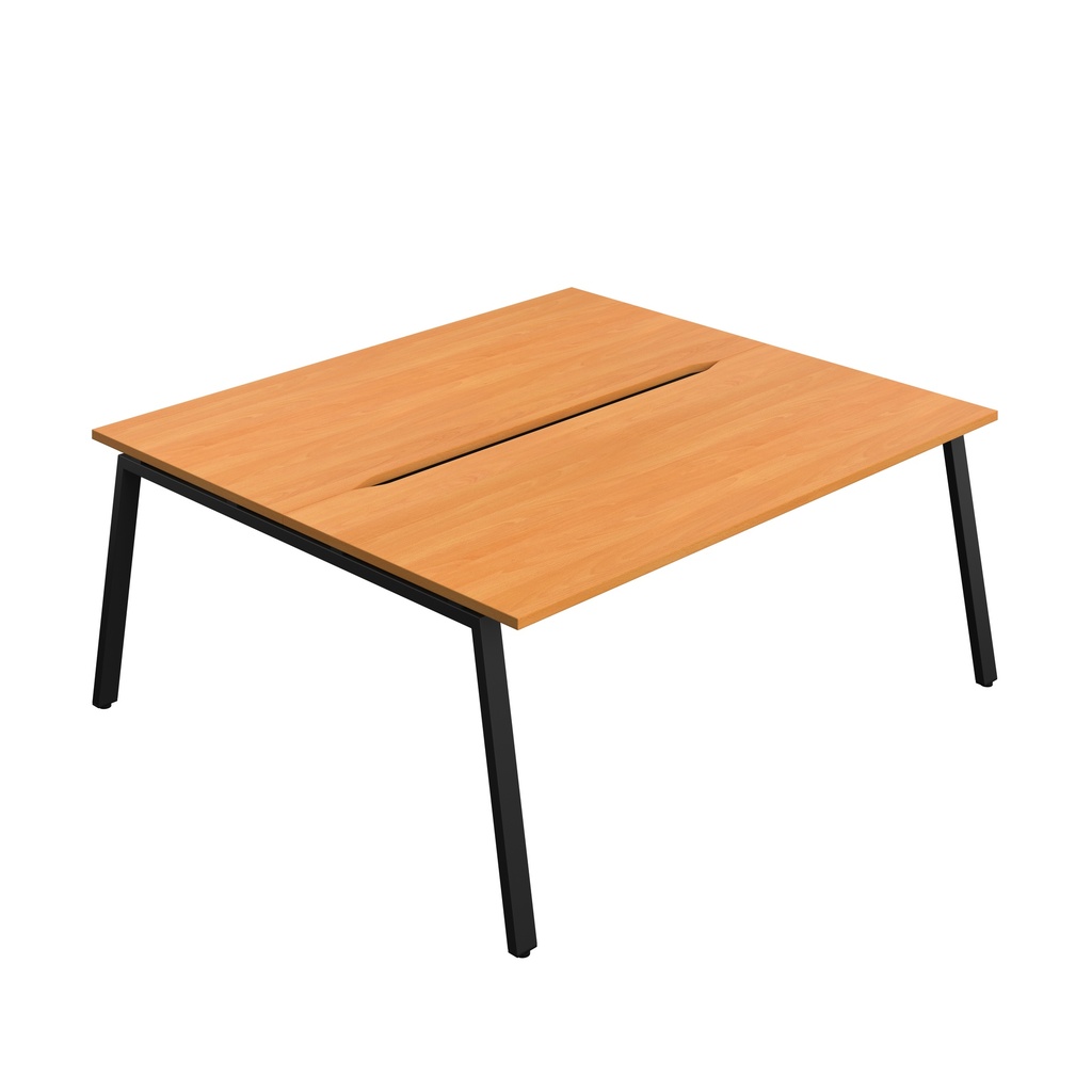 Synergy|2P Bench Desk|Cut Out|A-Frame|1800X800|Beech-Black