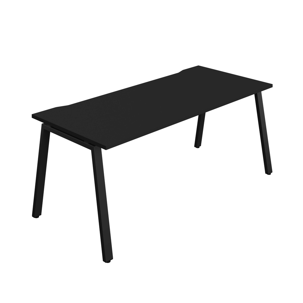 Synergy Bench With Cut Out: 1 Person (Fsc) | A-Frame Leg | 1800 X 800 | Black/Black