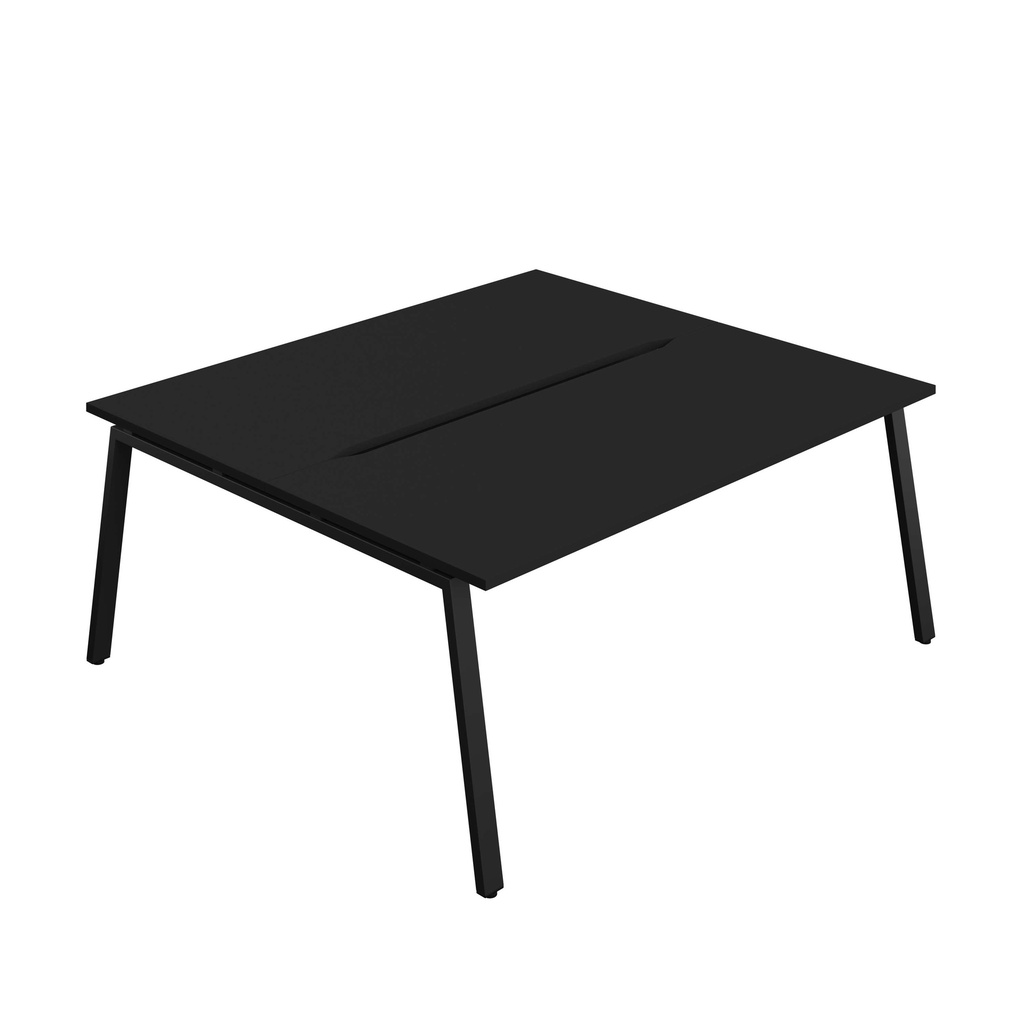 Synergy Bench With Cut Out: 2 Person (Fsc) | A-Frame Leg | 1800 X 800 | Black/Black