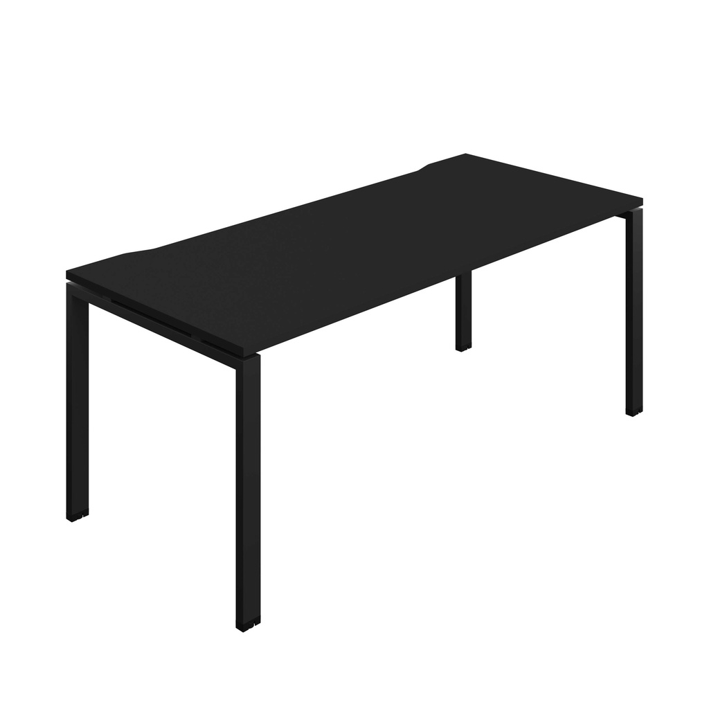 Synergy Bench With Cut Out: 1 Person (Fsc) | Goal Post Leg | 1800 X 800 | Black/Black