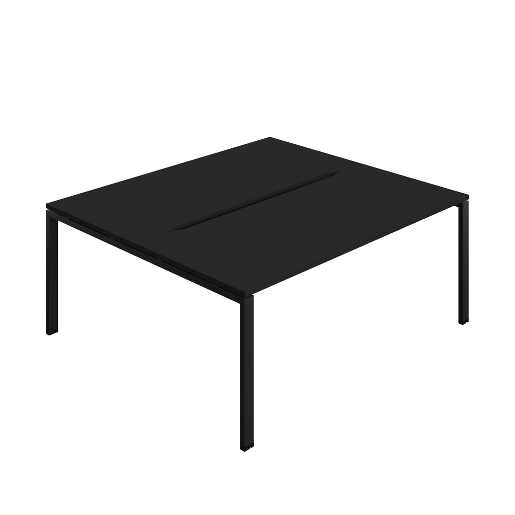 Synergy Bench With Cut Out: 2 Person (Fsc) | Goal Post Leg | 1800 X 800 | Black/Black