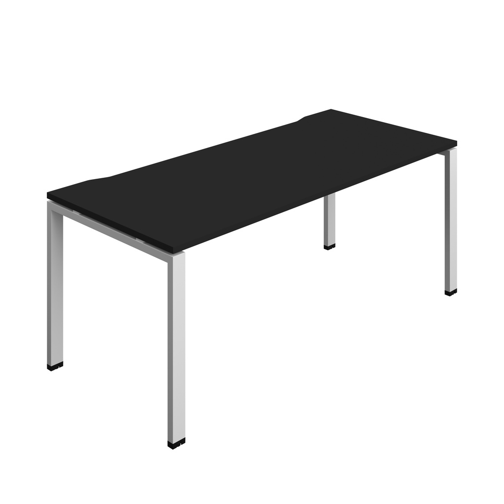 Synergy Bench With Cut Out: 1 Person (Fsc) | Goal Post Leg | 1800 X 800 | Black/Silver