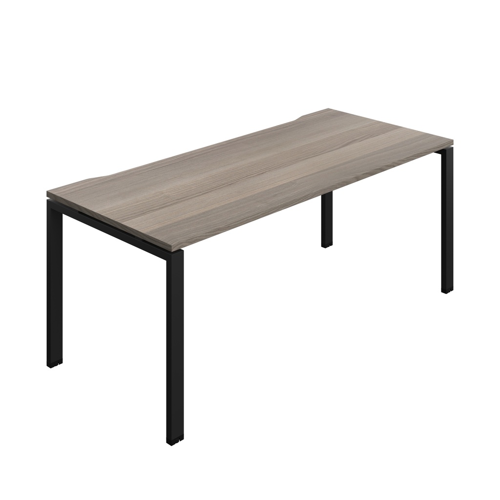 Synergy|1P Bench Desk|Cut Out|Goal Post|1800X800|Grey Oak-Black