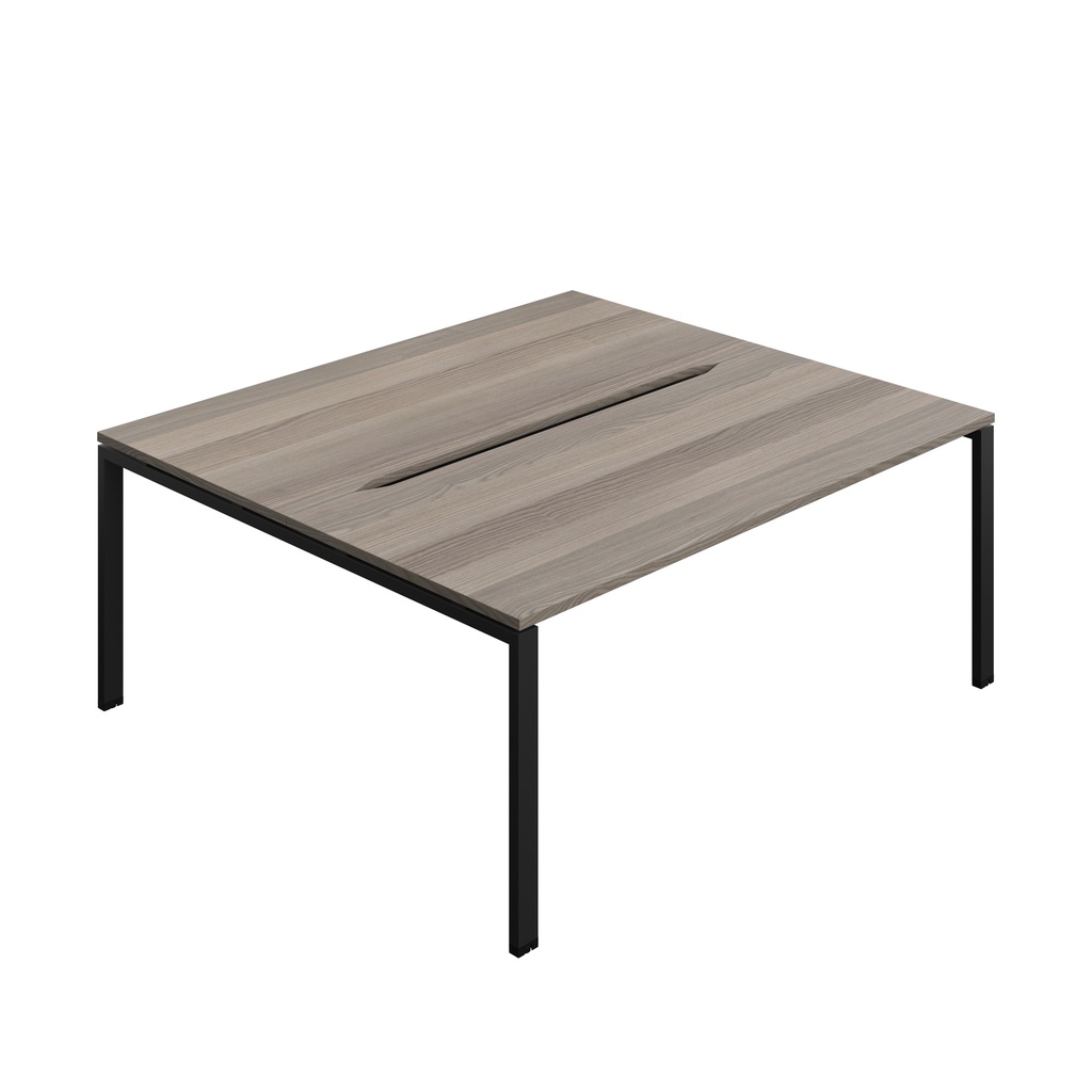 Synergy|2P Bench Desk|Cut Out|Goal Post|1800X800|Grey Oak-Black