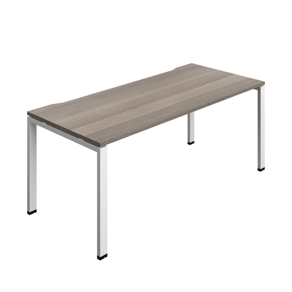 Synergy|1P Bench Desk|Cut Out|Goal Post|1800X800|Grey Oak-White