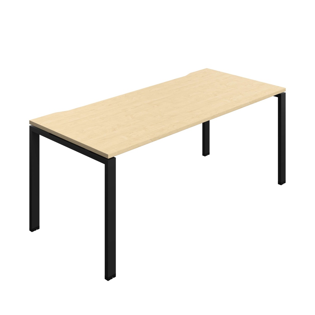Synergy Bench With Cut Out: 1 Person (Fsc) | Goal Post Leg | 1800 X 800 | Maple/Black