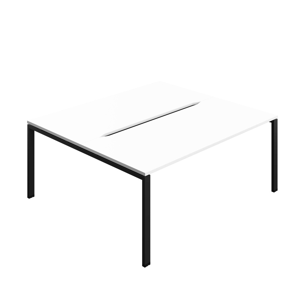 Synergy Bench With Cut Out: 2 Person (Fsc) | Goal Post Leg | 1800 X 800 | White/Black