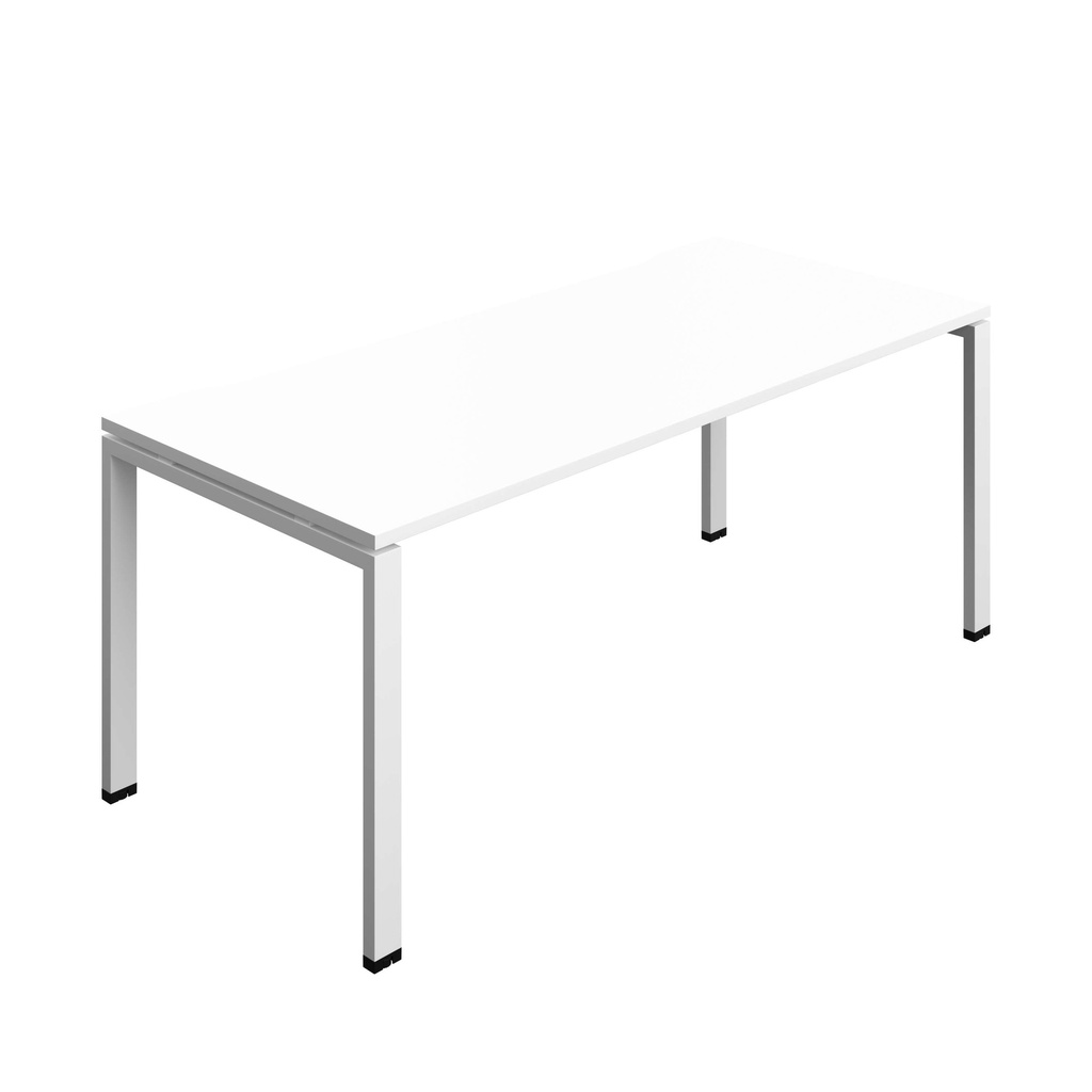 Synergy Bench With Cut Out: 1 Person (Fsc) | Goal Post Leg | 1800 X 800 | White/White