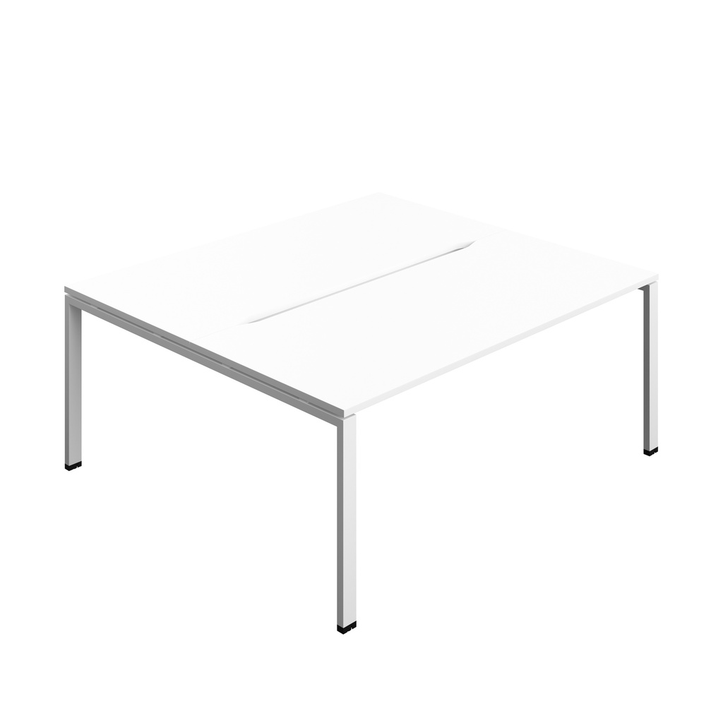 Synergy Bench With Cut Out: 2 Person (Fsc) | Goal Post Leg | 1800 X 800 | White/White