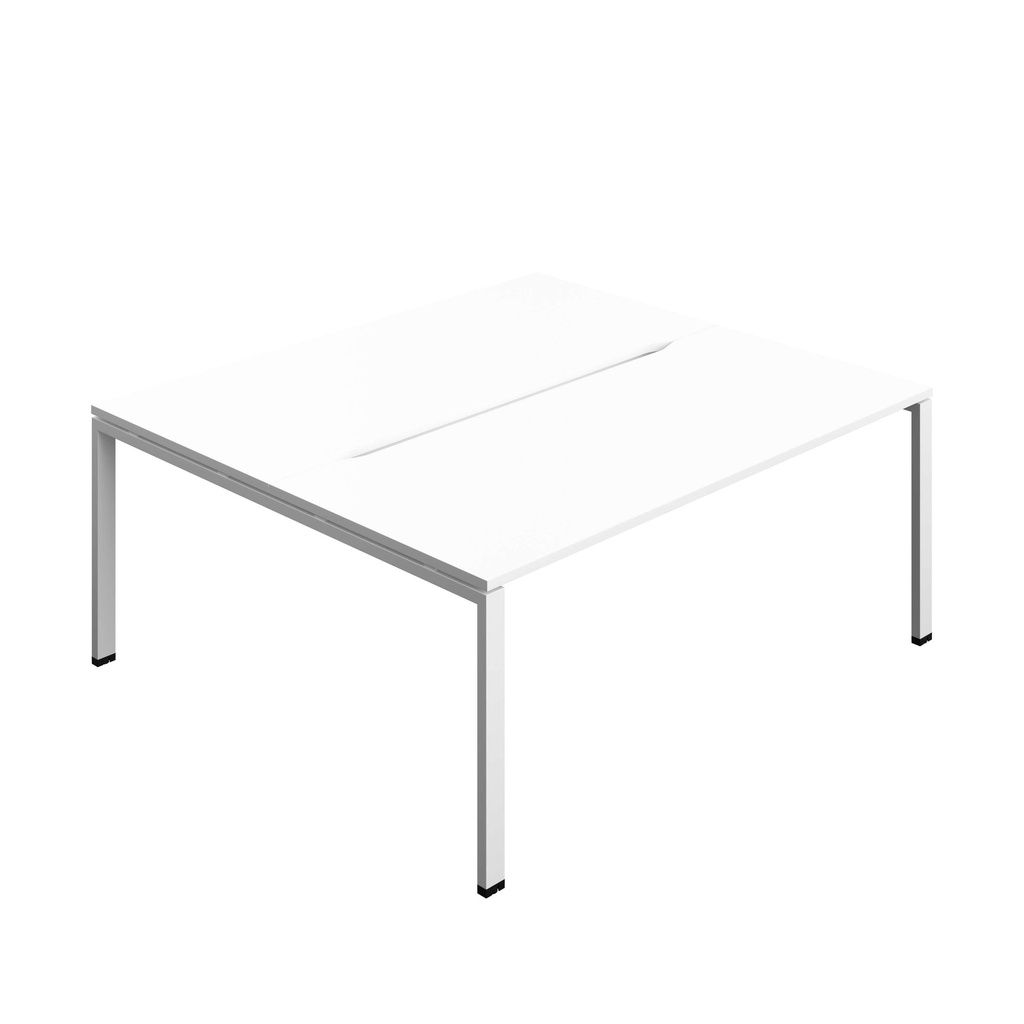 Synergy Bench With Cut Out: 2 Person (Fsc) | Goal Post Leg | 1800 X 800 | White/White