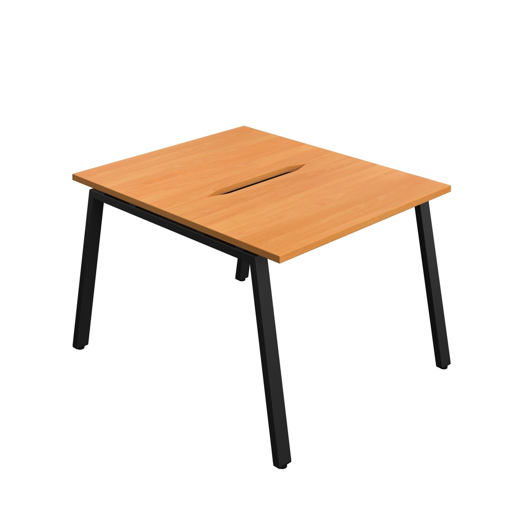 Synergy|2P Bench Desk|Cut Out|A-Frame|1000X600|Beech-Black